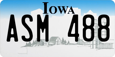 IA license plate ASM488