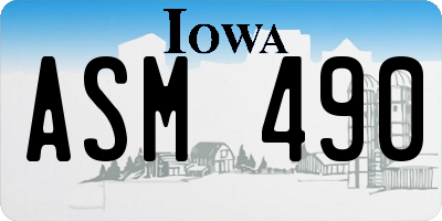 IA license plate ASM490