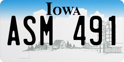 IA license plate ASM491