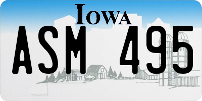IA license plate ASM495
