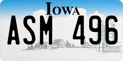 IA license plate ASM496