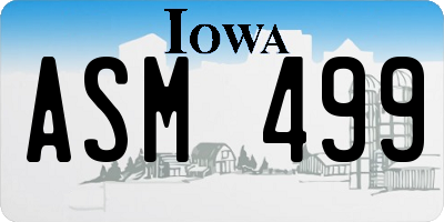 IA license plate ASM499