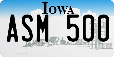 IA license plate ASM500