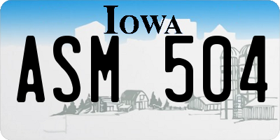IA license plate ASM504