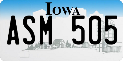 IA license plate ASM505