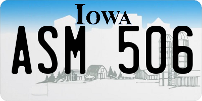 IA license plate ASM506