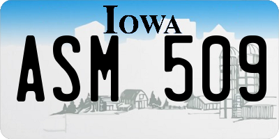 IA license plate ASM509