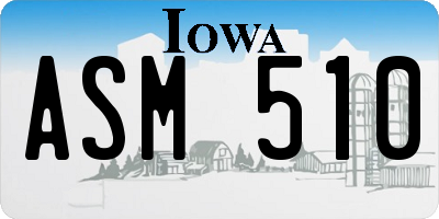 IA license plate ASM510