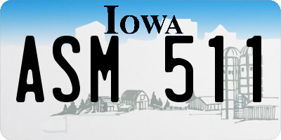 IA license plate ASM511