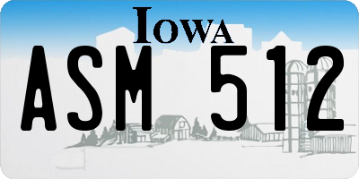 IA license plate ASM512