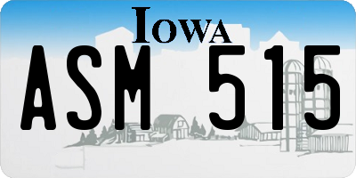 IA license plate ASM515