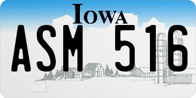 IA license plate ASM516