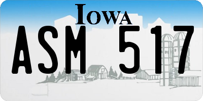 IA license plate ASM517