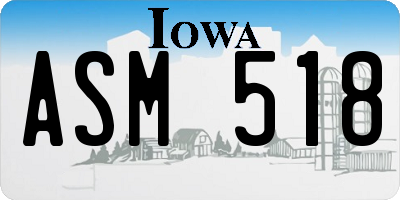IA license plate ASM518