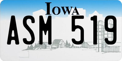 IA license plate ASM519