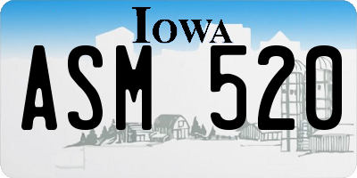 IA license plate ASM520