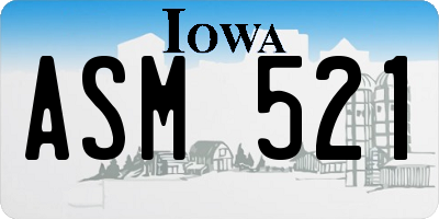 IA license plate ASM521
