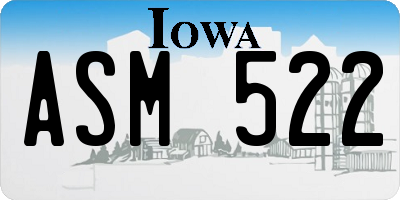 IA license plate ASM522