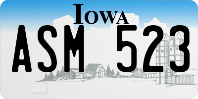 IA license plate ASM523