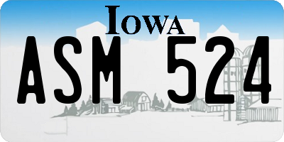 IA license plate ASM524