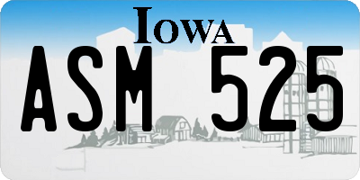 IA license plate ASM525