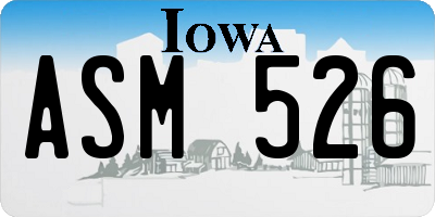 IA license plate ASM526