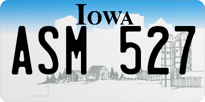 IA license plate ASM527