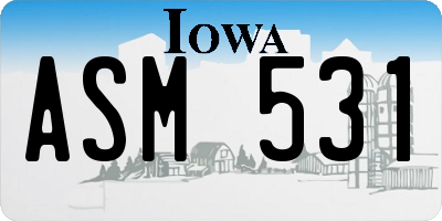 IA license plate ASM531