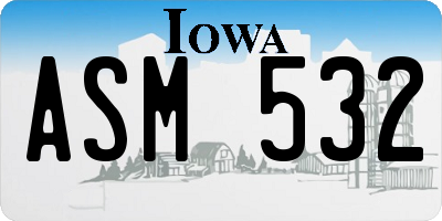 IA license plate ASM532