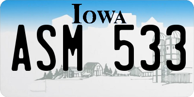 IA license plate ASM533