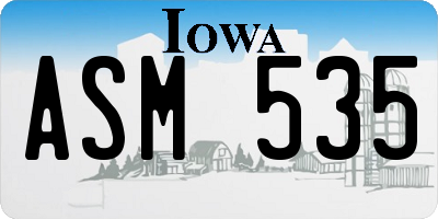 IA license plate ASM535