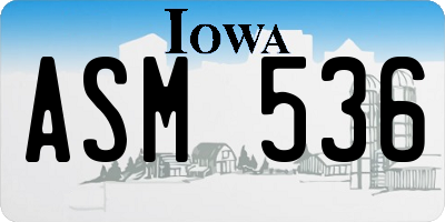 IA license plate ASM536