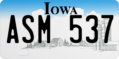 IA license plate ASM537