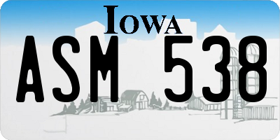 IA license plate ASM538