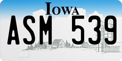 IA license plate ASM539