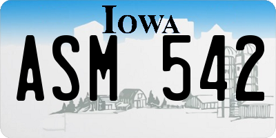 IA license plate ASM542
