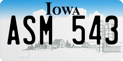IA license plate ASM543