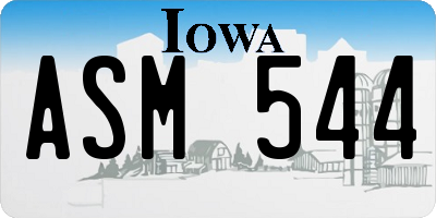 IA license plate ASM544