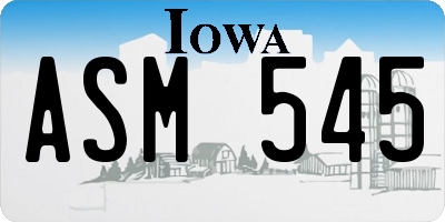 IA license plate ASM545