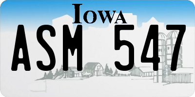 IA license plate ASM547