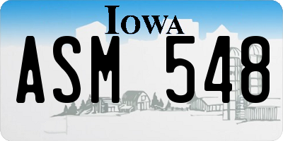 IA license plate ASM548