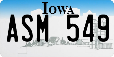 IA license plate ASM549