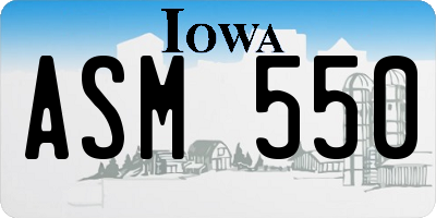 IA license plate ASM550