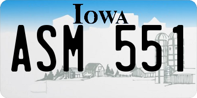 IA license plate ASM551