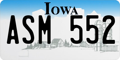 IA license plate ASM552