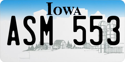 IA license plate ASM553