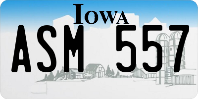 IA license plate ASM557