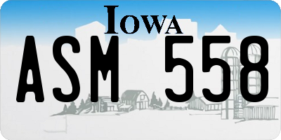 IA license plate ASM558