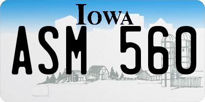 IA license plate ASM560