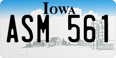 IA license plate ASM561